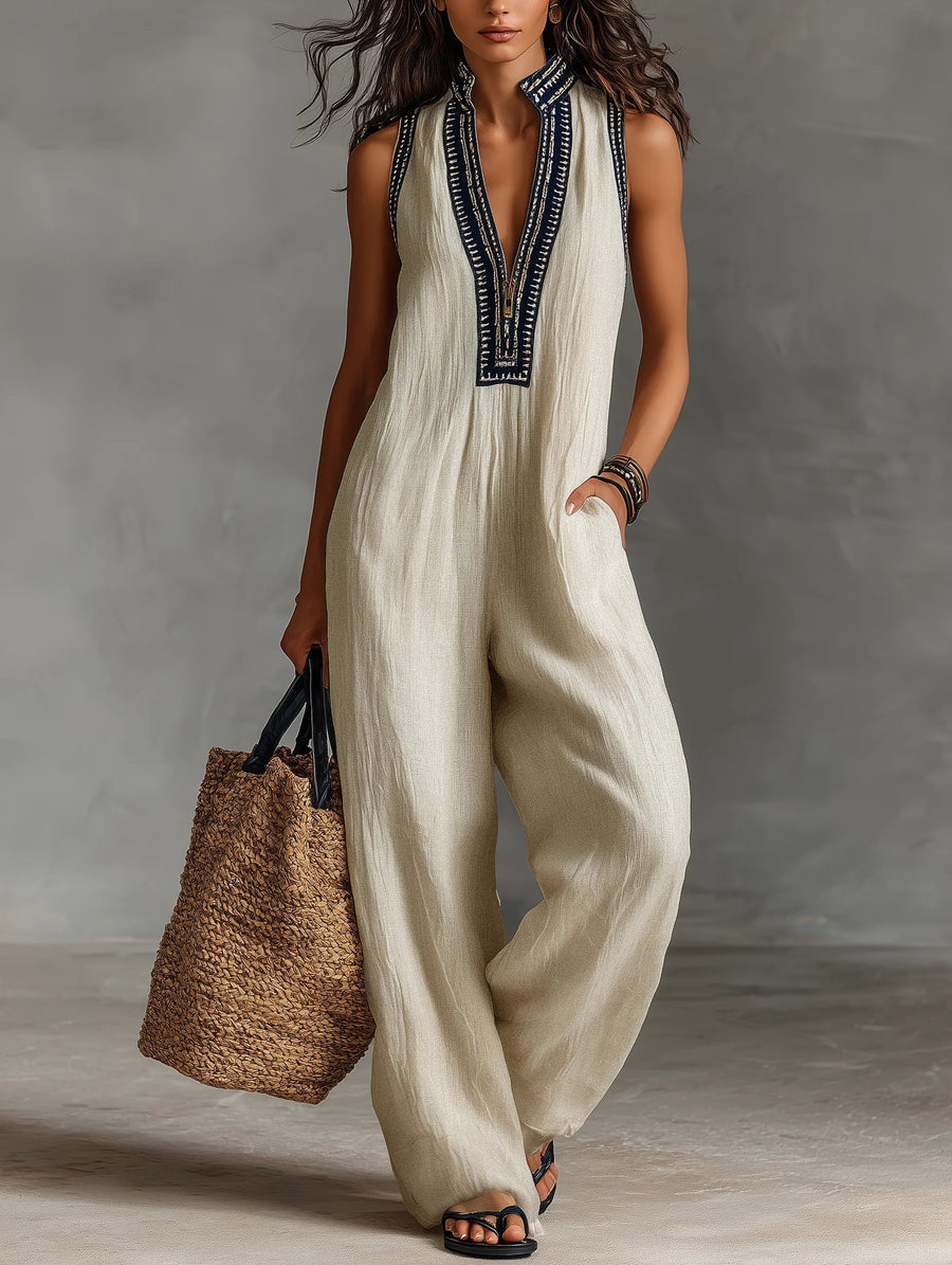Lila Stand-Up Collar Jumpsuit