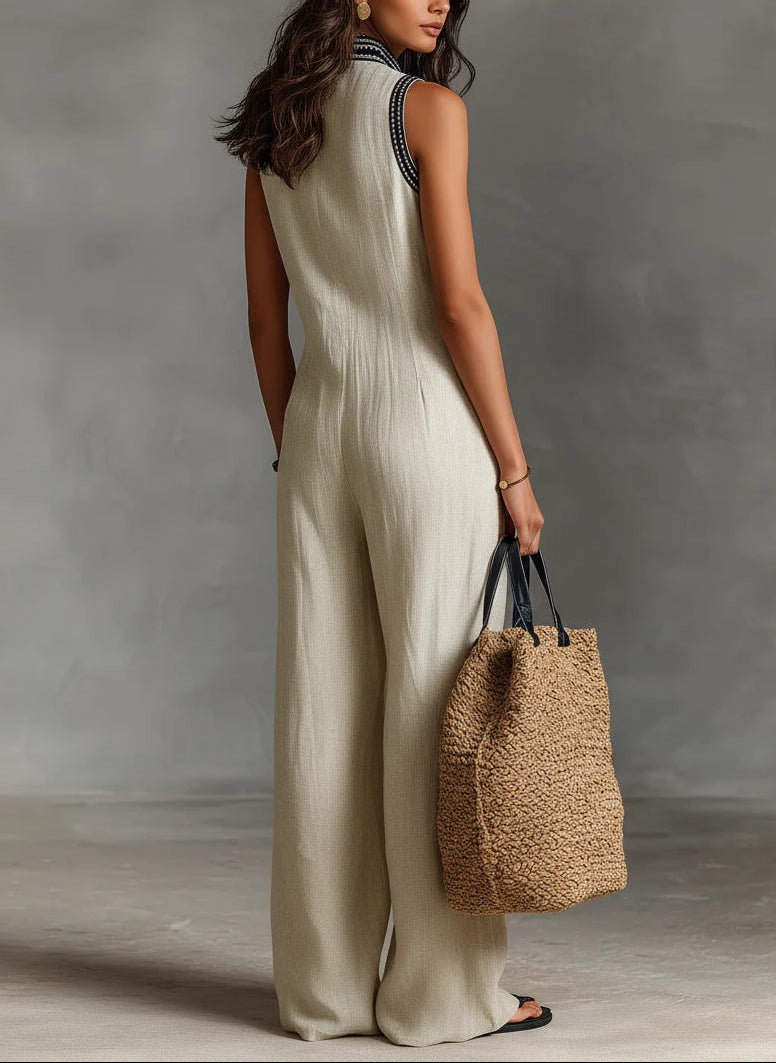 Lila Stand-Up Collar Jumpsuit