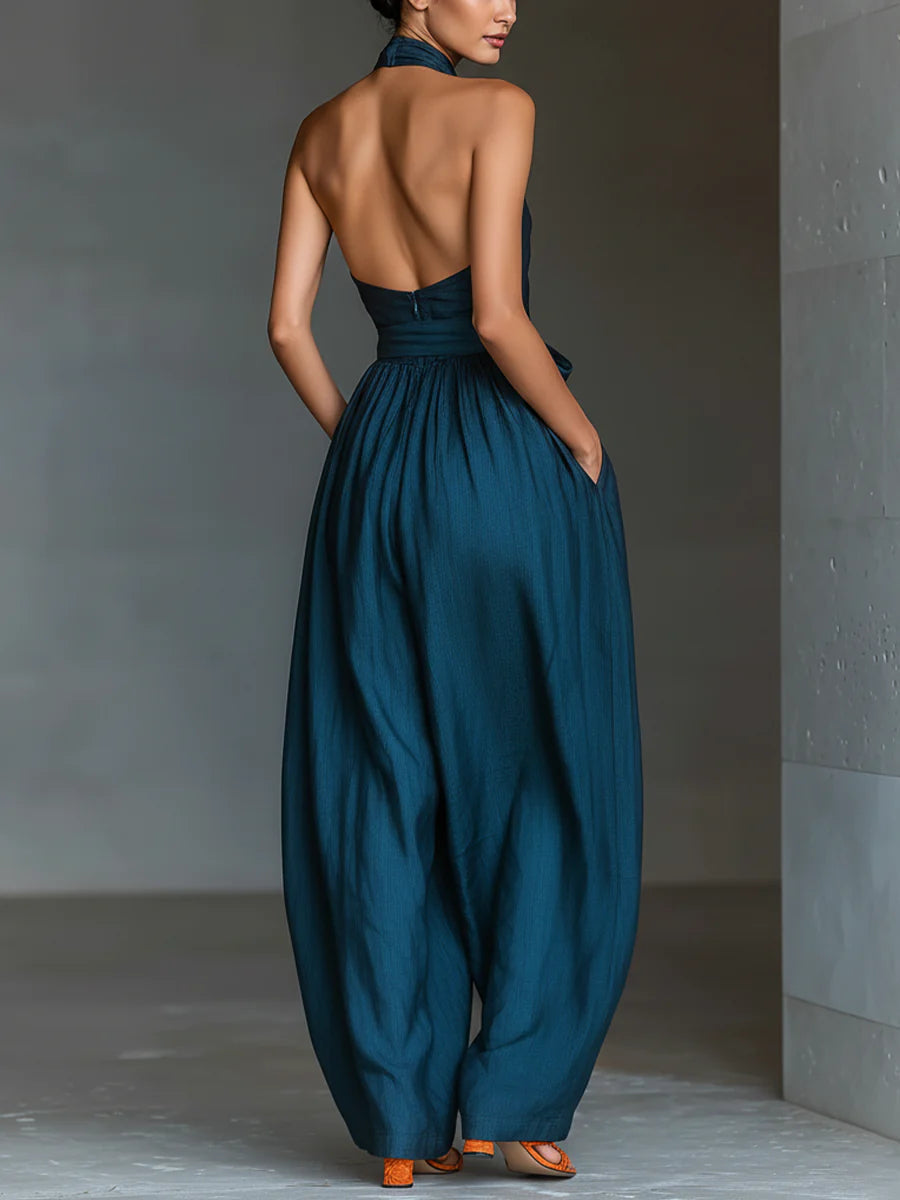 Nadia Halter Wide-Leg Jumpsuit