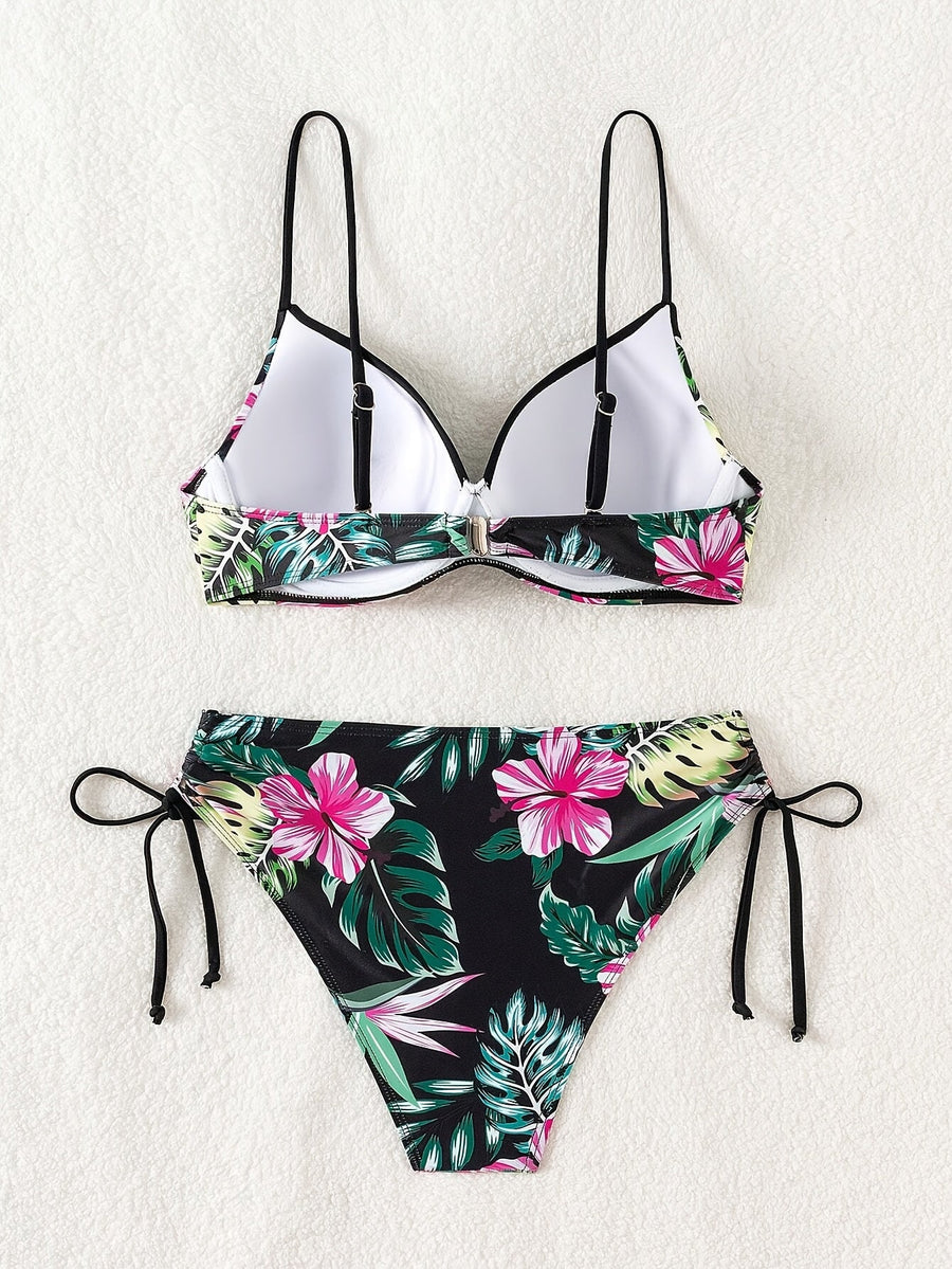 Fiora | Bikini Sculpted with Underwire and Tropical Floral Print for Summer
