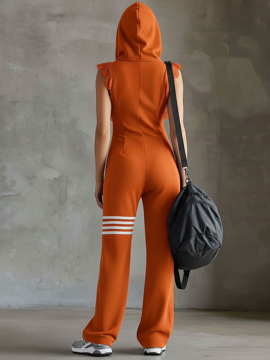 Giada · Retro Sports Tracksuit with Hood and Stripes