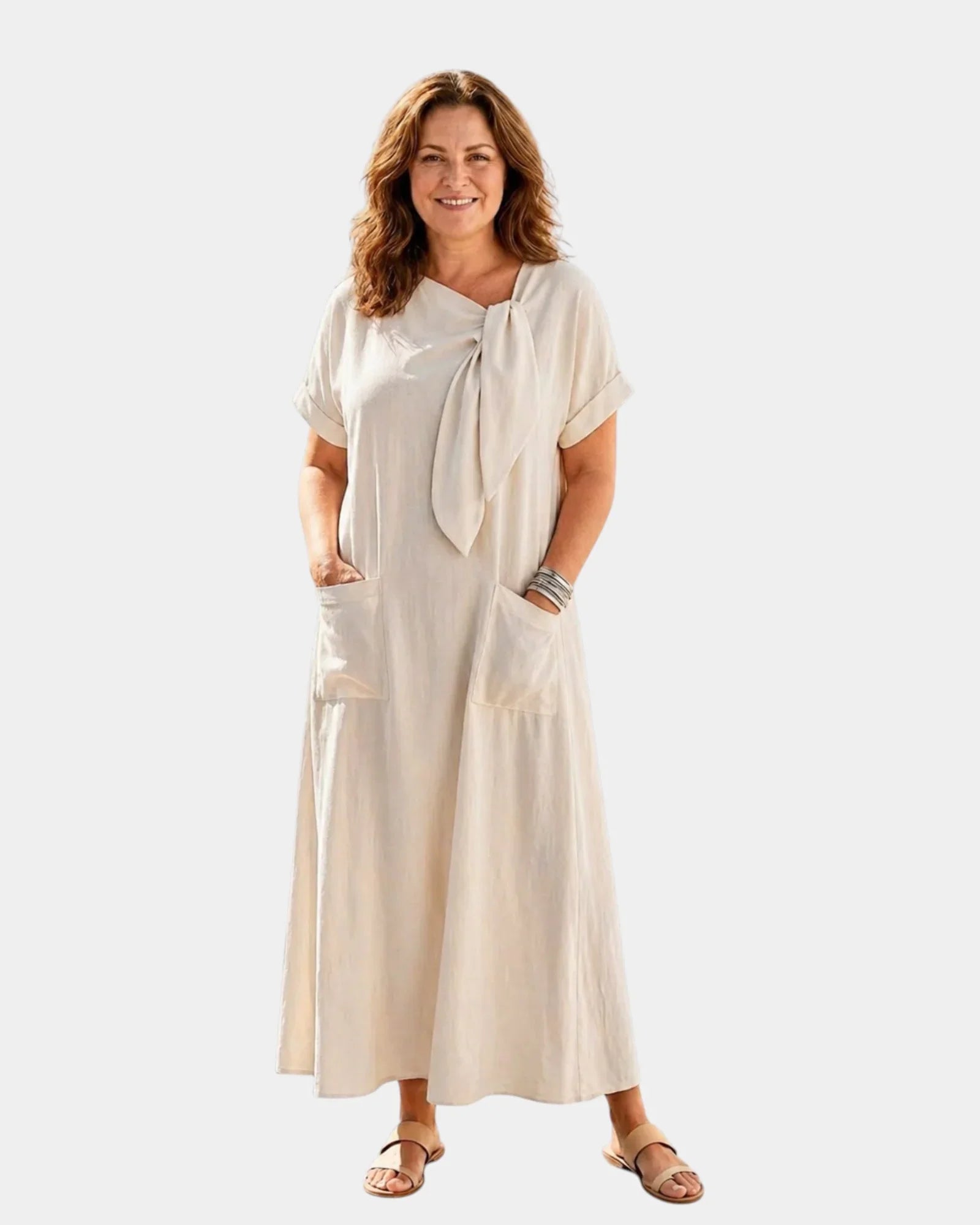 Abelle™ | Maxi dress with tied neckline