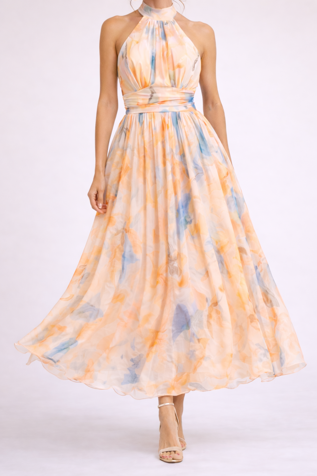 CAMILLE - Halter Dress Watercolor