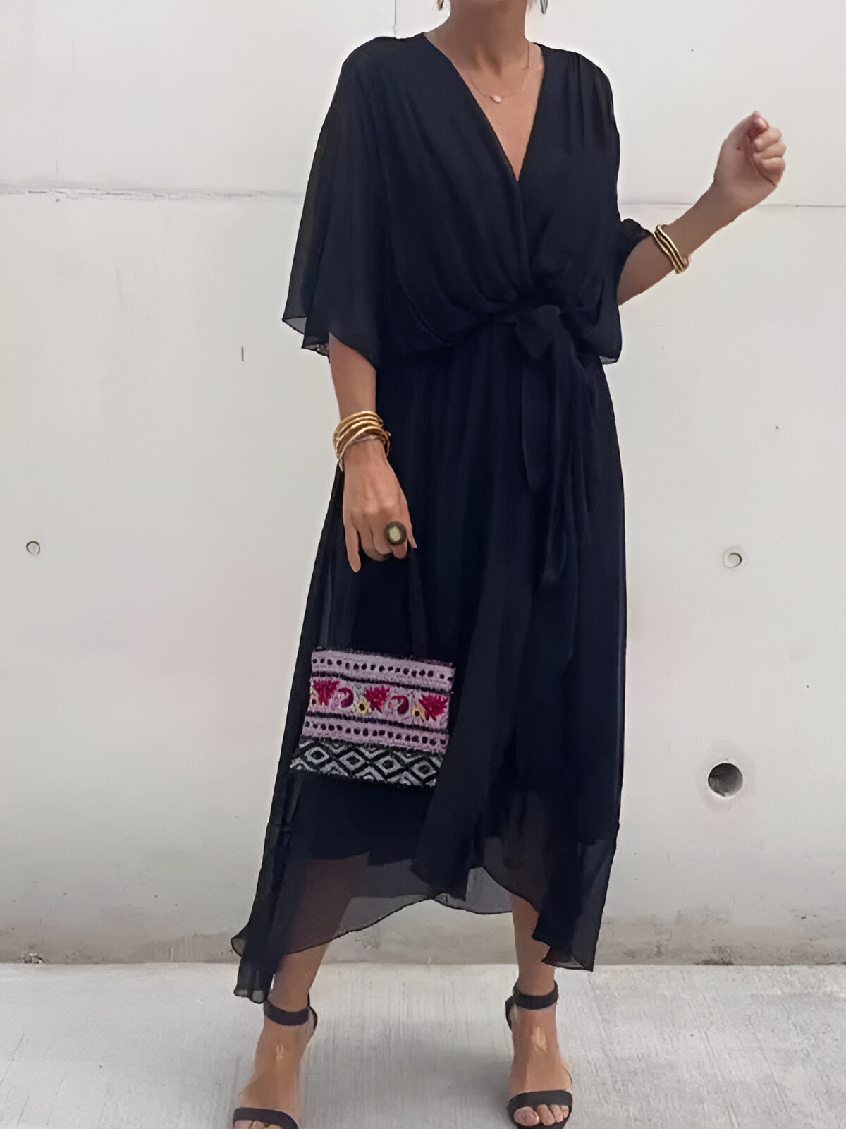 Danella™ | Flowing Dress with V-Neck