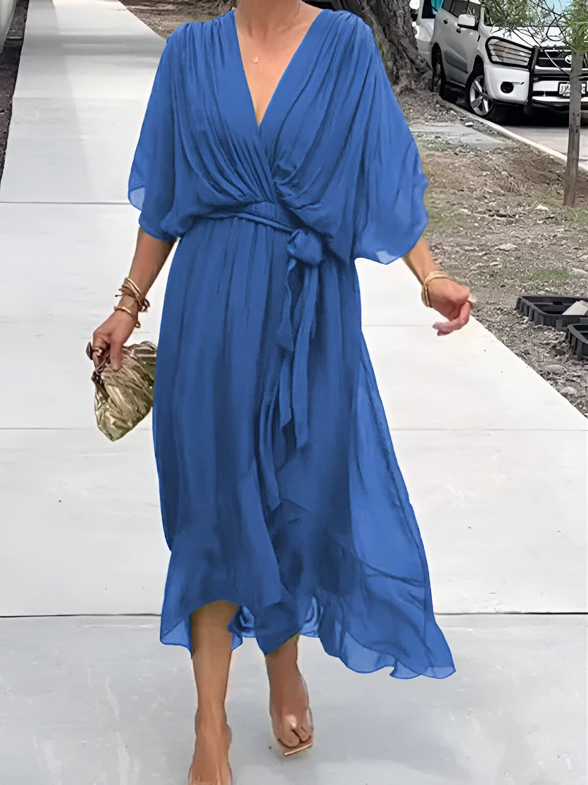 Danella™ | Flowing Dress with V-Neck
