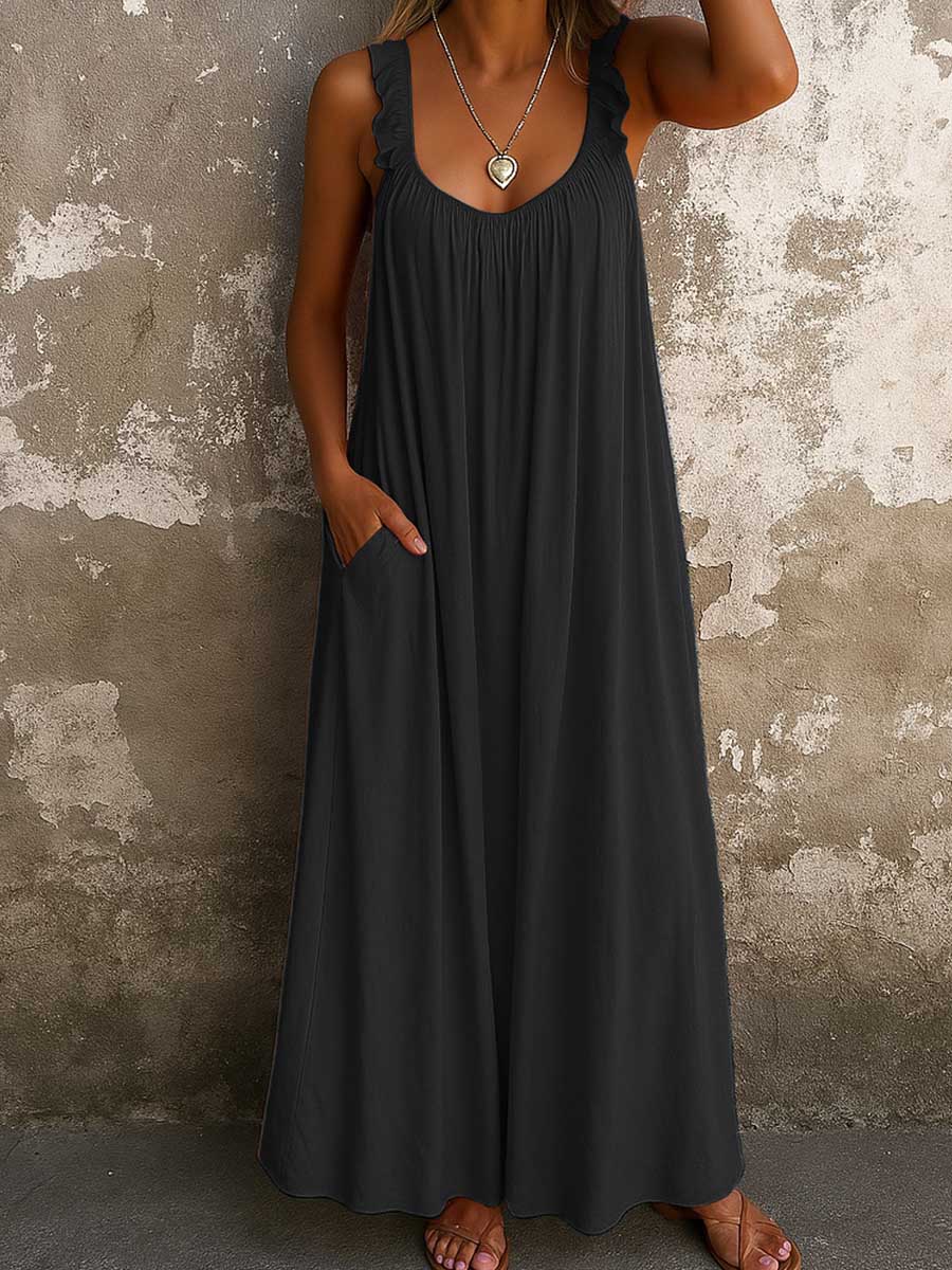 Brinley™ | Flowy Ruffle Strap Maxi Dress