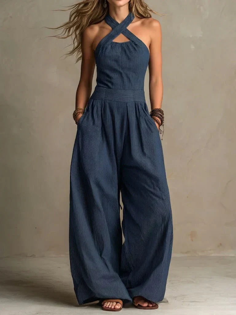 Bianca · Elegant Cross-Neck Jumpsuit