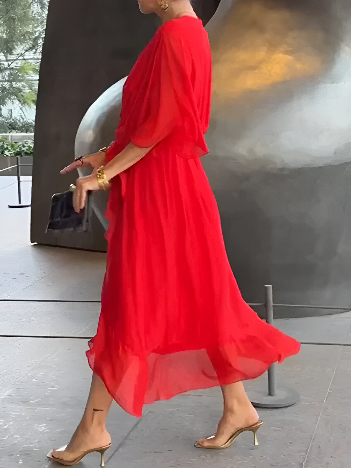 Danella™ | Flowing Dress with V-Neck
